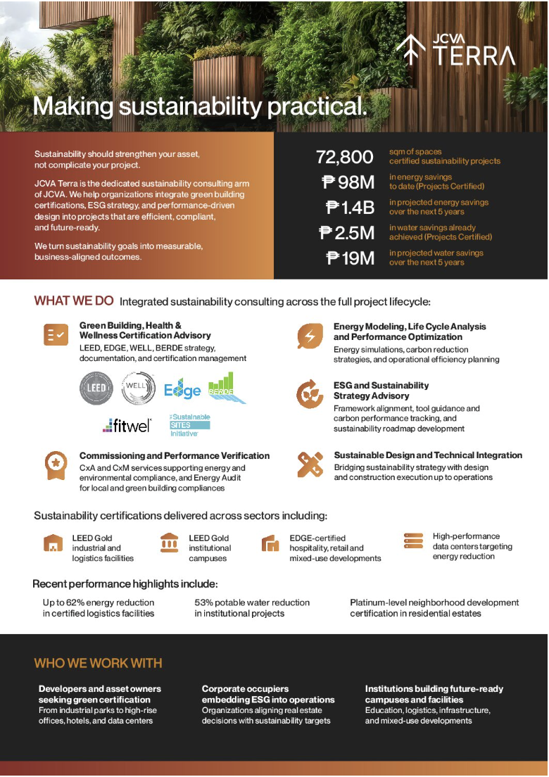 JCVA At A Glance - Sustainability