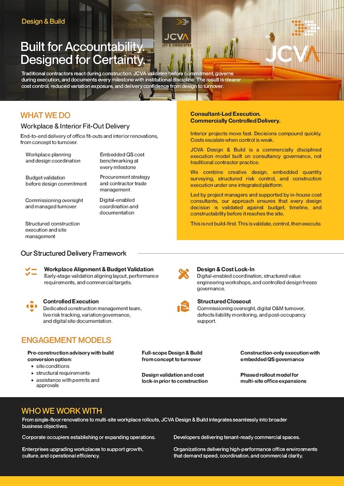JCVA At A Glance - Design and Build