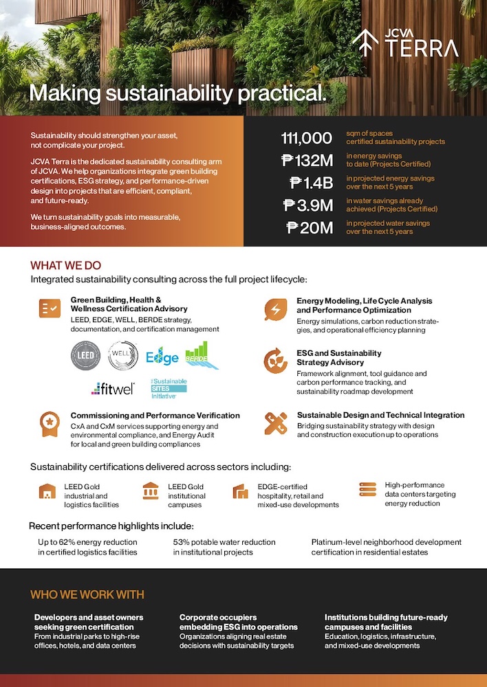JCVA At A Glance - Sustainability